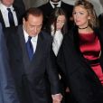 Silvio Berlusconi et sa femme Francesca Pascale - Sortie du mariage de Michelle Hunziker et Tomaso Trussardi à Bergame, le 10 octobre 2014.