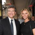 Exclusif - Arnaud Montebourg et Sylvie Tellier lors de la soirée d'inauguration de la brasserie Paul Bocuse dans l'hôtel du Louvre, dans le 1er arrondissement de Paris, France, le 12 septembre 2019. © Coadic Guirec/Bestimage