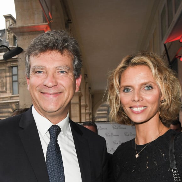 Exclusif - Arnaud Montebourg et Sylvie Tellier lors de la soirée d'inauguration de la brasserie Paul Bocuse dans l'hôtel du Louvre, dans le 1er arrondissement de Paris, France, le 12 septembre 2019. © Coadic Guirec/Bestimage