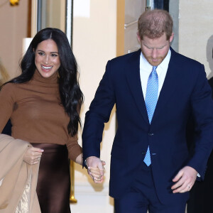 Le prince Harry, duc de Sussex, et Meghan Markle, duchesse de Sussex, en visite à la Canada House à Londres le 7 janvier 2020 © Ray Tang/London News Pictures via ZUMA Wire / Bestimage