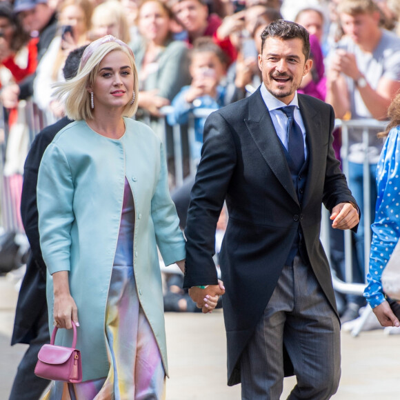 Katy Perry et son fiancé Orlando Bloom - Les invités arrivent au mariage de E. Goulding et C.Jopling en la cathédrale d'York, le 31 août 2019