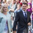 Katy Perry et son fiancé Orlando Bloom - Les invités arrivent au mariage de E. Goulding et C.Jopling en la cathédrale d'York, le 31 août 2019.