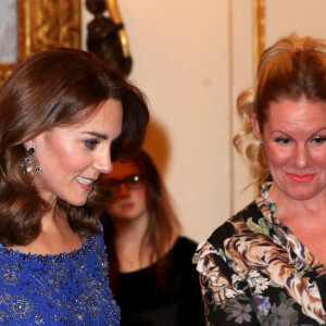 Kate, duchesse de Cambridge, assiste à la réception des 25 ans de l'association pour enfants Place2Be à Buckingham Palace. Londres, le 9 mars 2020.