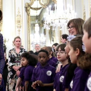 Kate, duchesse de Cambridge, assiste à la réception des 25 ans de l'association pour enfants Place2Be à Buckingham Palace. Londres, le 9 mars 2020.