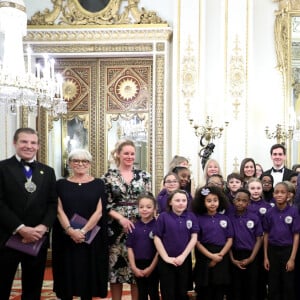 Kate, duchesse de Cambridge, assiste à la réception des 25 ans de l'association pour enfants Place2Be à Buckingham Palace. Londres, le 9 mars 2020.