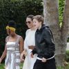 Exclusif - Angelina Jolie arrive à une fête d'anniversaire privée avec ses enfants Shiloh, Zahara et Pax Jolie-Pitt dans le quarrier de Brentwood à Los Angeles, le 2 septembre 2019.