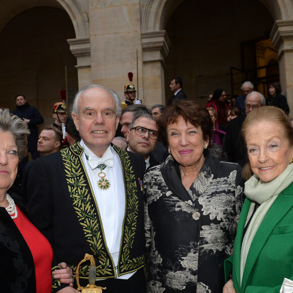 Chantal d'Orléans, Frédéric Mitterrand, Roselyne Bachelot, Doris Brynner et Adrien Goetz lors de la cérémonie d'installation de Frédéric Mitterrand à l'académie des Beaux-Arts à Paris, France, le 5 février 2020. © Veeren/Bestimage
