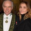 Frédéric Mitterrand, le prince Emmanuel-Philibert de Savoie et sa femmme Clotilde Courau lors de la cérémonie d'installation de Frédéric Mitterrand à l'académie des Beaux-Arts à Paris, France, le 5 février 2020. © Veeren/Bestimage