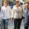 Brigitte Nielsen est allée déjeuner avec son mari Mattia Dessi et son fils Raoul Ayrton Meyer Jr. au restaurant Il Pastaio à Beverly Hills, le 22 février 2019.