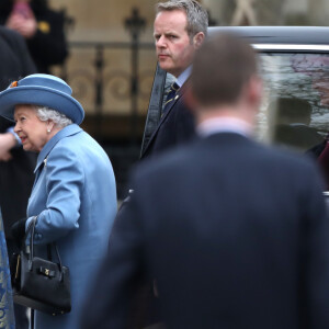 La reine Elizabeth II lors de la cérémonie de la Journée du Commonwealth en l'abbaye de Westminster à Londres, le 9 mars 2020.