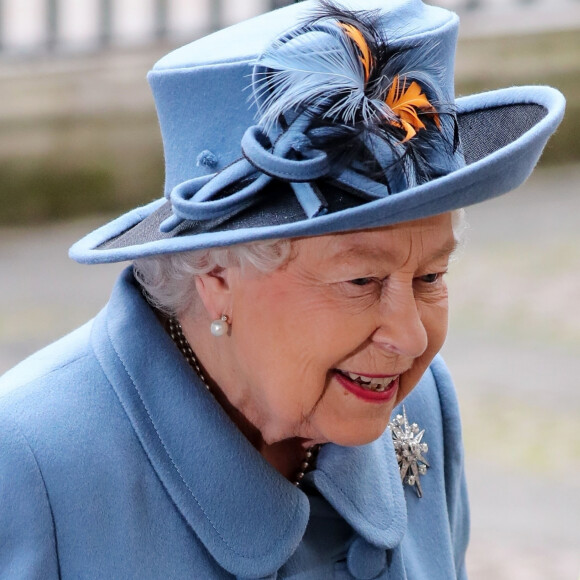 La reine Elizabeth II lors de la cérémonie de la Journée du Commonwealth en l'abbaye de Westminster à Londres, le 9 mars 2020.
