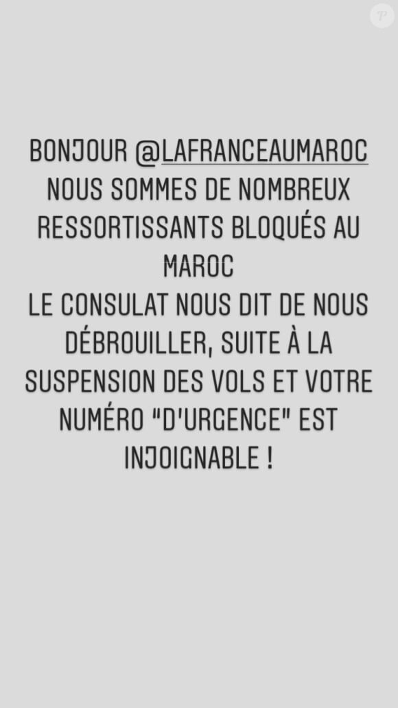 Cécile Cassel explique être restée bloquée au Maroc, le 13 mars 2020 sur Instagram.