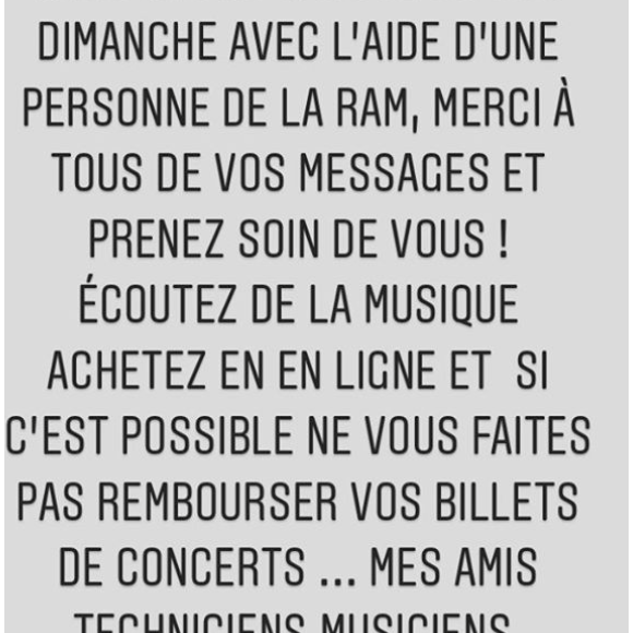 Cécile Cassel explique avoir réussi à trouver un vol pour quitter le Maroc, le 13 mars 2020 sur Instagram.