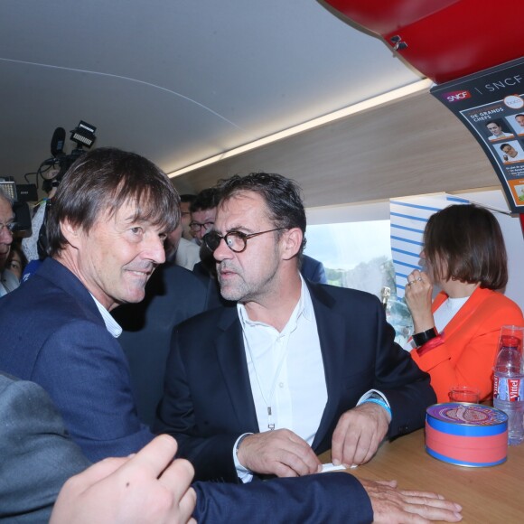 Exclusif - Nicolas Hulot et Michel Sarran - Inauguration de la nouvelle ligne LGV (Ligne Grande Vitesse) Paris-Bordeaux. © CVS / Bestimage