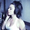 Shanna Kress en studio d'enregistrement à Miami - Instagram, 22 juillet 2018