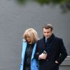 Le président de la république Emmanuel Macron et la première Dame Brigitte Macron partent du Touquet après avoir voté pour le 1 er tour des élections municipales le 15 mars 2020. © Tiziano da Silva / Bestimage