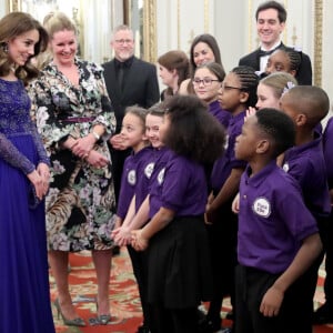 Kate Middleton, duchesse de Cambridge, assiste au dîner de gala à l'occasion du 25 ème anniversaire de l'association caritative "Place2Be" à Buckingham Palace à Londres, le 9 mars 2020.