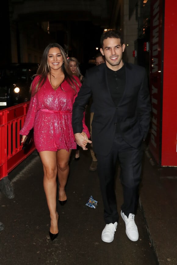 Kelly Brook et son fiancé Jeremy Parisi à Londres. Le 2 mars 2020.