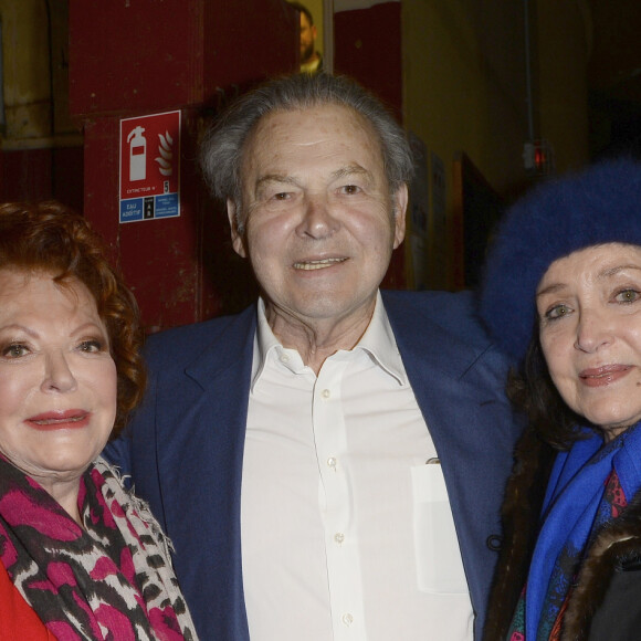 Exclusif - Régine avec son frère Maurice Bidermann et Françoise Fabian - People en backstage du concert de Régine au théâtre des Folies Bergère à Paris le 14 février 2016. © Coadic Guirec/Bestimage