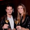 Exclusif - Juan Arbelaez et sa fiancée Laury Thilleman (Miss France 2011) - Soirée de lancement du nouveau parfum Boss "The scent absolute" à l'hôtel Mandarin Oriental à Paris le 13 novembre 2019. © Rachid Bellak/Bestimage