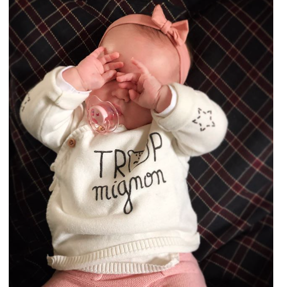 Louison (4 mois), l'adorable petite fille de Léa François. Avril 2020.