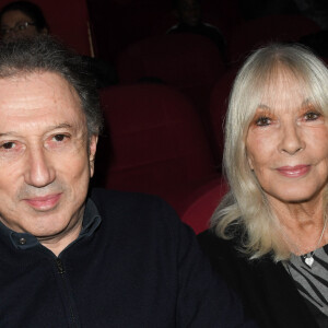 Exclusif - Michel Drucker et sa femme Dany Saval - Projections de deux séances exceptionnelles du film "Signé Furax" en hommage à Marc Simenon au cinéma Mac Mahon à Paris le 27 octobre 2019. © Coadic Guirec/Bestimage