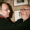 Jean-Laurent Cochet et Fabrice Luchini - Générale de la pièce Le veilleur de nuit, à Paris, en 2005