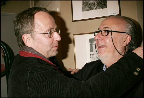 Jean-Laurent Cochet et Fabrice Luchini - Générale de la pièce Le veilleur de nuit, à Paris, en 2005