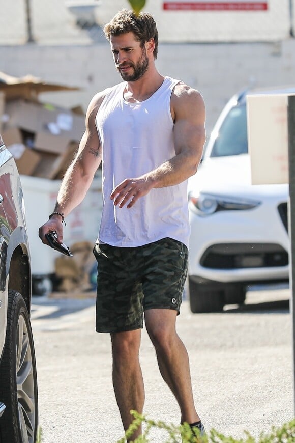 Exclusif - Liam Hemsworth à la sortie de son entrainement sportif à Los Angeles, le 31 janvier 2020.