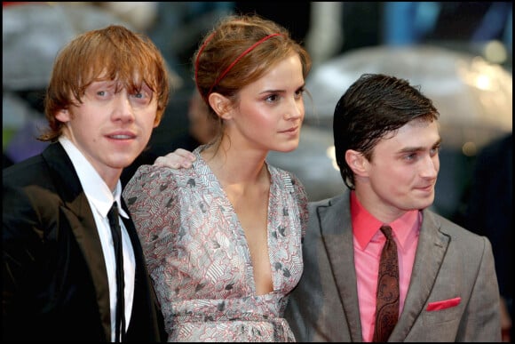 Daniel Radcliffe, Emma Watson et Rupert Grint à la première du film "Harry Potter et le Prince de sang-mêlé" à Londres en 2009.