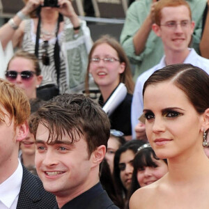Daniel Radcliffe, Rupert Grint et Emma Watson à la première du film "Harry Potter et les reliques de la mort - 2ème partie" à New York en 2011.