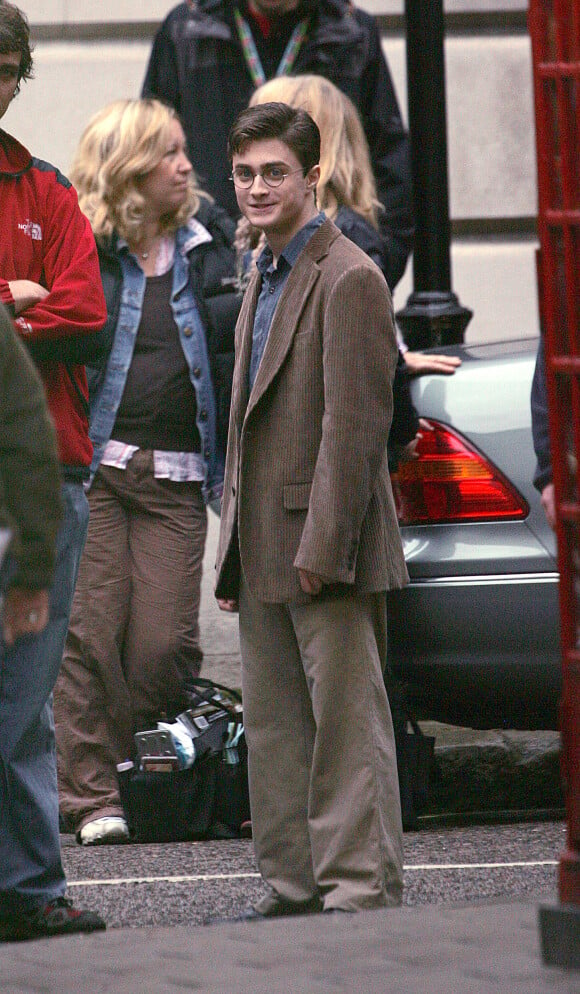 Daniel Radcliffe sur le tournage du film "Harry Potter et l'Ordre du Phoenix" à Londres en 2006.