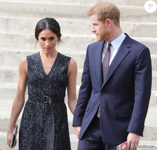 Le prince Harry et Meghan Markle ont assisté à l'office religieux en mémoire de Stephen Lawrence, un jeune homme noir britannique tué en 1993 à l'âge de 18 ans lors d'un meurtre raciste, à l'église St Martin-in-the-Fields à Londres, Royaume Uni, le 23 avril 2018.