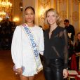 Clémence Botino, Miss France 2020, Sylvie Tellier - People au défilé de mode Haute-Couture printemps-été 2020 "La Métamorphose" à Paris. Le 21 janvier 2020 © Veeren Ramsamy-Christophe Clovis / Bestimage