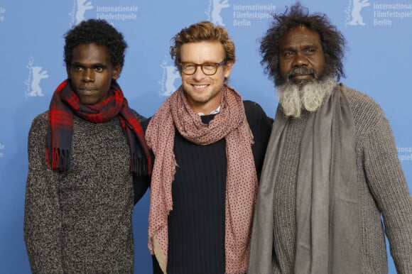 Jacob Junior Nayinggul, Witiyana Marika et Simon Baker - Photocall du film "High Ground" à la 70 ème Berlinale, festival du film de Berlin (20 février - 1er mars 2020), le 23 février 2020.