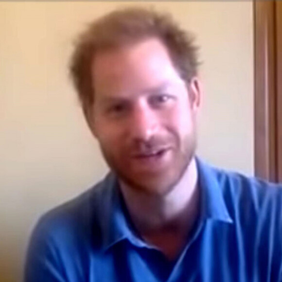 Le prince Harry encourage les familles qui ont des enfants handicapés lors d'un appel vidéo depuis son domicile avec l'aide de l'association WellChild pendant le week end Pascal. Los Angeles, le 15 avril 2020.