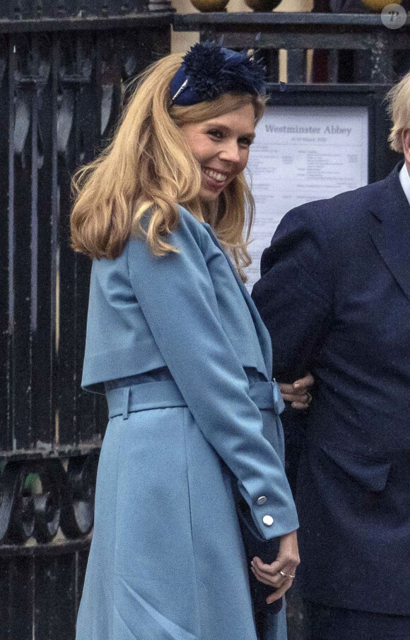 Carrie Symonds, la compagne de B. Johnson - La famille royale d'Angleterre à la sortie de la cérémonie du Commonwealth en l'abbaye de Westminster à Londres, le 9 mars 2020.