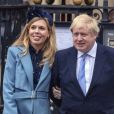 Le Premier ministre britannique Boris Johnson et sa compagne Carrie Symonds (enceinte) - La famille royale d'Angleterre à la sortie de la cérémonie du Commonwealth en l'abbaye de Westminster à Londres, le 9 mars 2020.