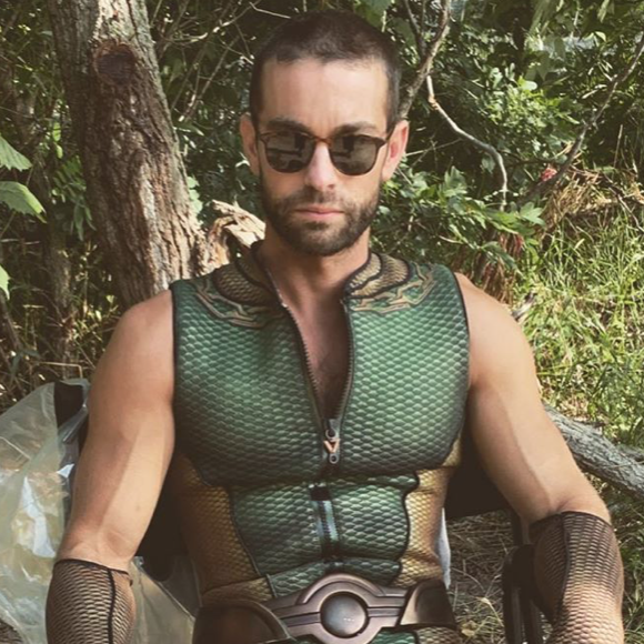 Chace Crawford dans la peau de Kevin / L'homme poisson dans la série The Boys. Août 2019.