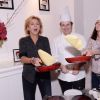 Exclusif - Corinne Touzet, le chef Christophe Leroy et Adeline Blondieau lors de la soirée Crêpes Party chez Christophe Leroy à Paris, France, le 4 février 2020. Le chef C.Leroy a retrouvé le chemin des fourneaux et l'envie de cuisiner et de faire à manger. C'est dorénavant dans un appartement privé, situé non loin de l'avenue des Champs-Élysées; qu'il a posé ses valises et créer son Leroy Club ou il organise des soirées pour particuliers ou des sociétés, des dîners privés, des brunchs en comité réduit. Il se déplace aussi en chef privé chez ses clients fidèles pour leur organiser des diners selon leurs envies. C'est pour fêter l'inauguration de ce nouveau concept qu'il avait convié avec D.Audebert (Le patron de l'agence de celebrity marketing LET ME SEE SAS) plusieurs célébrités autour d'un crêpe party en mode sucré et salée qui a tenu ses promesses de fête et de gastronomie. © Ausset Lacroix-Bellak-LMS/Bestimage