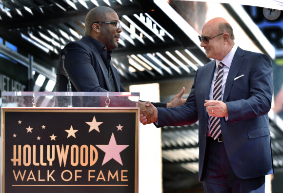 Tyler Perry en février 2020 sur le Hollywood Walk of Fame à Los Angeles pour l'inauguration de l'étoile de Dr. Phil.