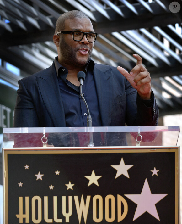 Tyler Perry en février 2020 sur le Hollywood Walk of Fame à Los Angeles pour l'inauguration de l'étoile de Dr. Phil.