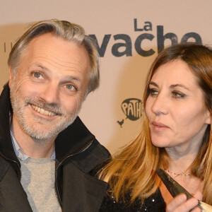 Mathieu Petit et sa compagne Mathilde Seigner - Avant-première du film "La Vache" au cinéma Pathé Wepler à Paris le 14 février 2016. © Coadic Guirec/Bestimage