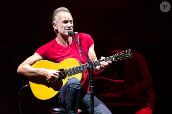 Le chanteur Sting en concert lors du "Lucca Summer Festival", en Italie, le 29 juillet 2019