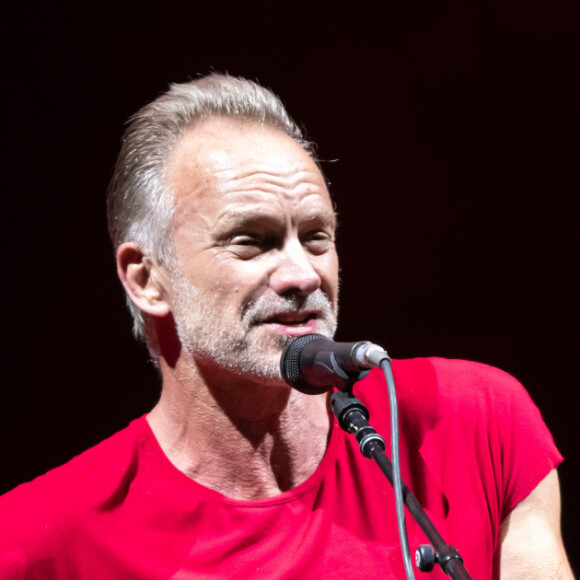 Le chanteur Sting en concert lors du "Lucca Summer Festival", en Italie, le 29 juillet 2019