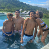 Justin, Scottie Jr, Preston et Sophia, les 4 enfants de Scottie Pippen et son ex-épouse Larsa Pippen. Avril 2020.