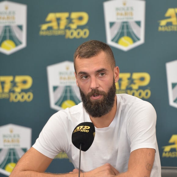 Benoît Paire en conférence de presse lors du tournoi Rolex Paris Masters 2019, le 30 octobre 2019. © Perusseau-Veeren/Bestimage