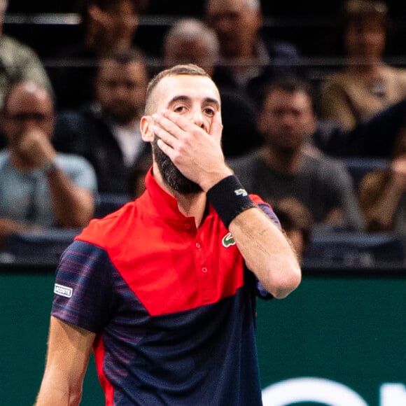Match "Benoît Paire - Gaël Monfils (4/6-6/7)" lors du tournoi Rolex Paris Masters 2019, le 30 octobre 2019. © Perusseau-Veeren/Bestimage