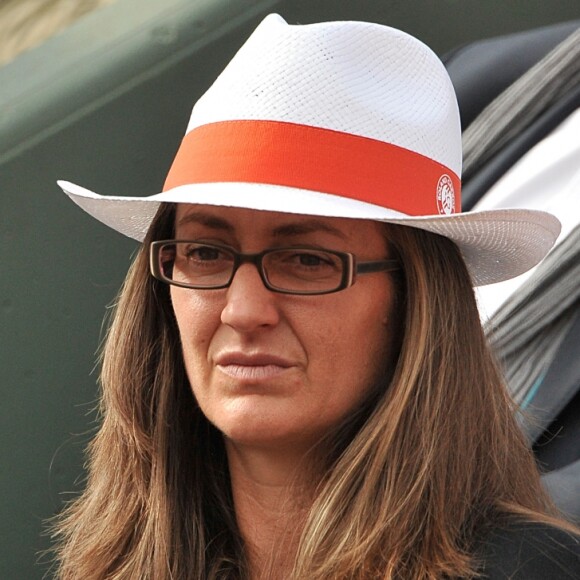 Mary Pierce lors du match entre Jo-Wilfried Tsonga et Jerzy Janowicz aux Internationaux de France de tennis de Roland Garros à Paris, le 30 mai 2014.