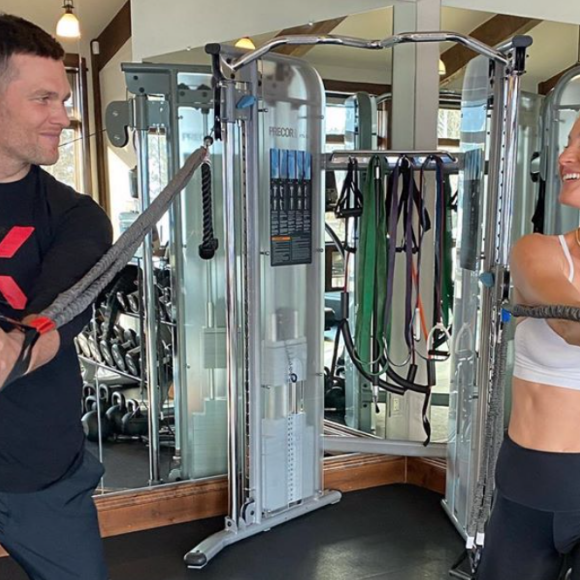 Tom Brady et son épouse Gisele Bündchen. Février 2020.